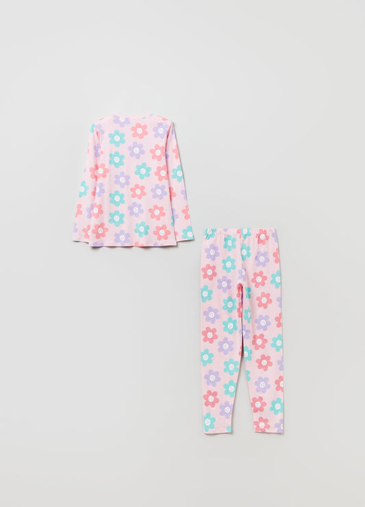 OVS Girls Cotton Pyjamas With Ditsy Floral Print