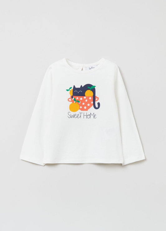 OVS Cotton T-shirt With Kitten Print