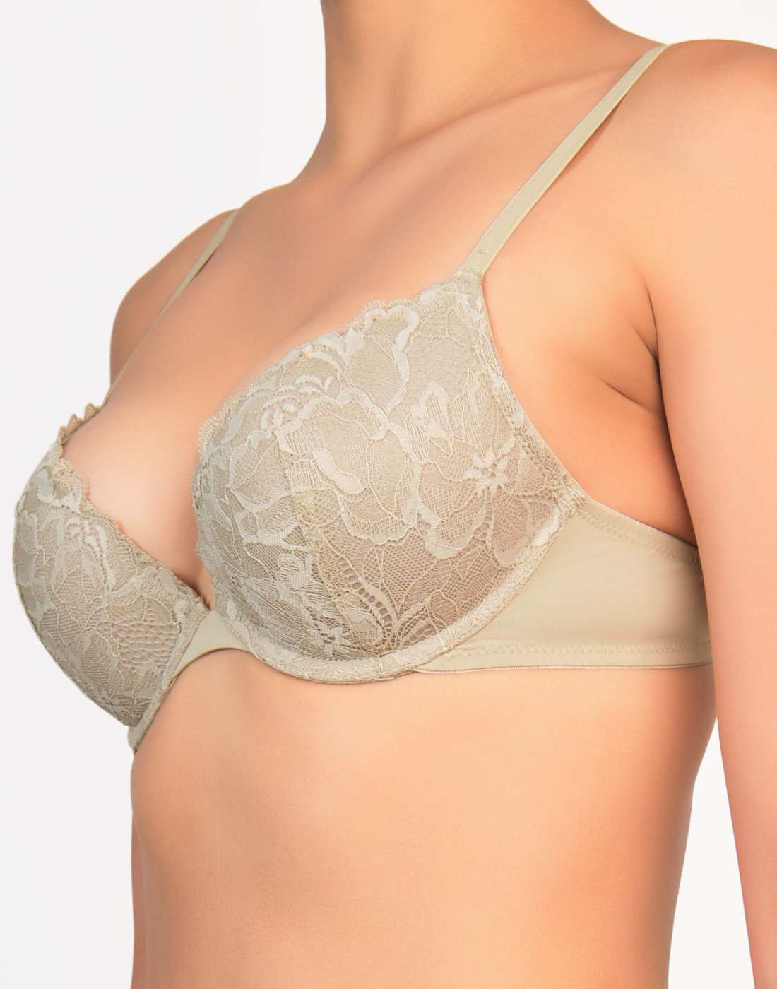 La Senza Obsession Pushup Plunge Lace Bra Grey / 34B