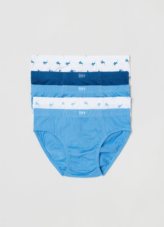 Five-pack briefs with skater print