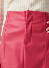 High-waist miniskirt with shiny effect