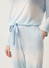 Tie-dye viscose pyjama bottoms