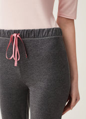 Full-length pyjama bottoms in cotton mélange.