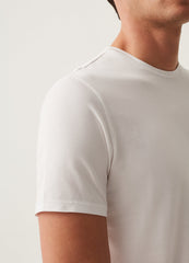 Stretch jersey T-shirt with round neck