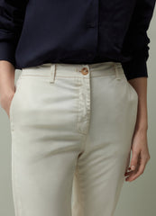 PIOMBO flared trousers with raw hems