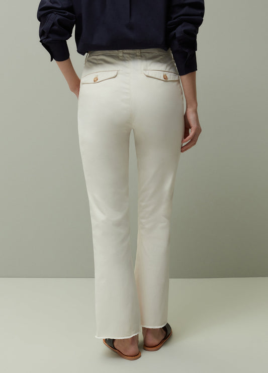 PIOMBO flared trousers with raw hems