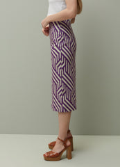 PIOMBO twill pencil skirt with all-over print