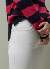 PIOMBO flared jeans with raw hems