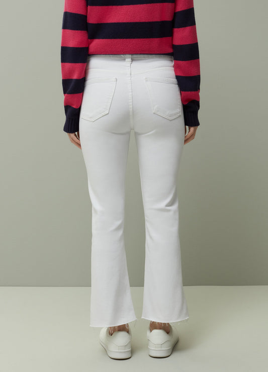 PIOMBO flared jeans with raw hems