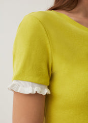 Cotton T-shirt with contrasting frill