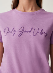 Cotton T-shirt with printed lettering