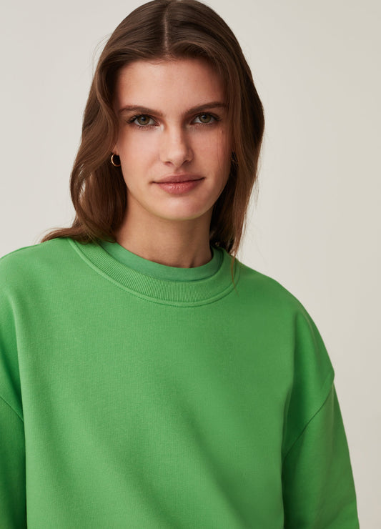 Solid colour round neck sweatshirt