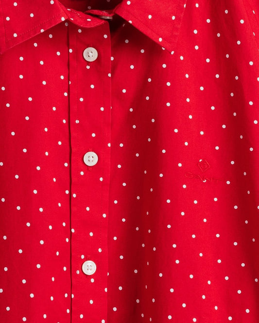 French Dot Stretch Broadcloth Shirt