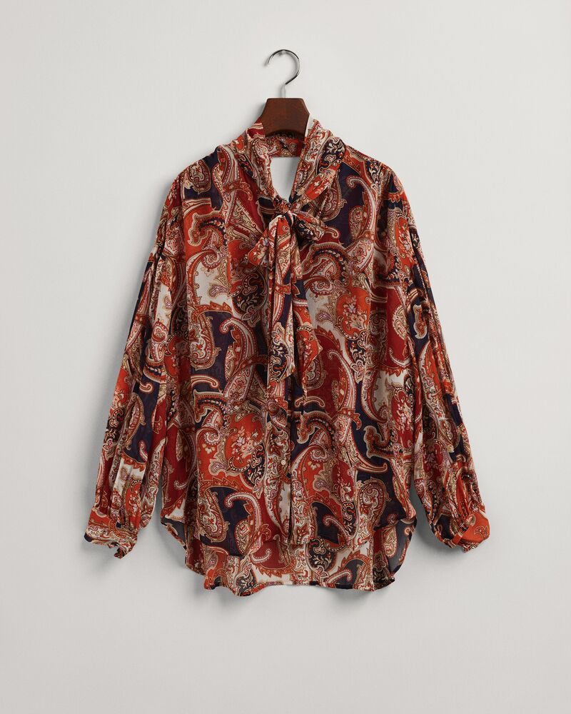 Paisley Bow Blouse Golden Orange / 32