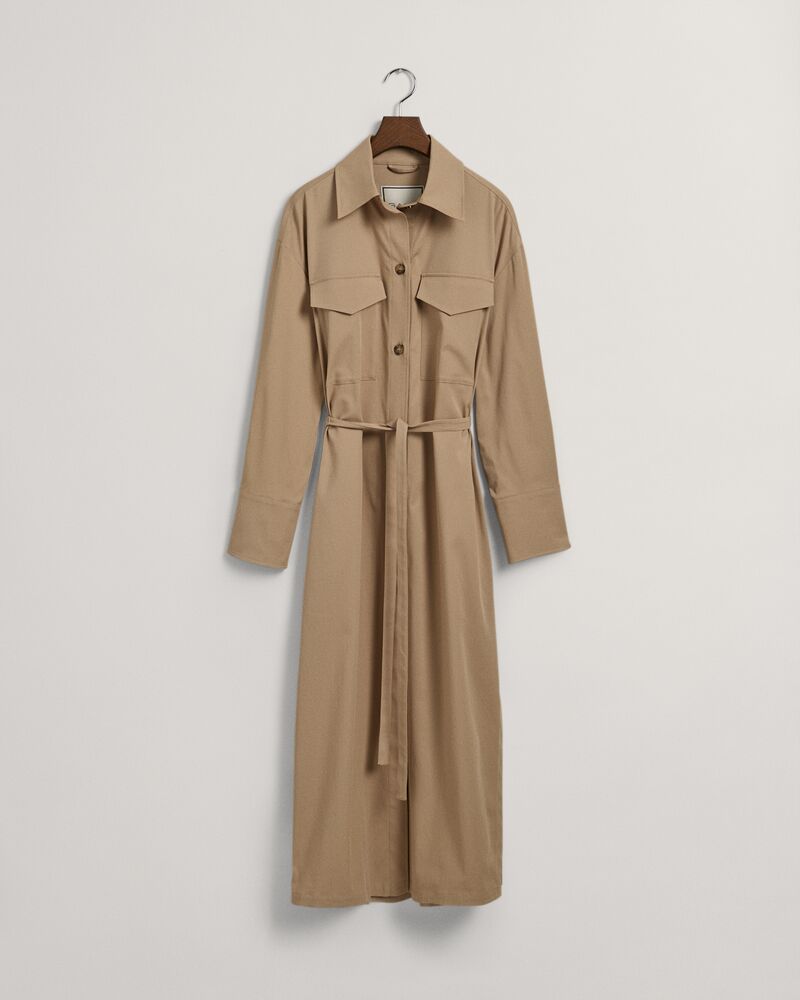 Long Overshirt Coat Dark Khaki / S