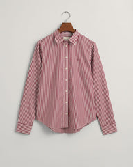 Regular Fit Striped Poplin Shirt Plumped Red / 32