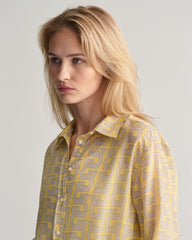 Relaxed Fit G Patterned Cotton Silk Shirt