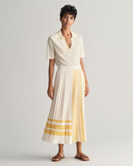 Striped Pleated Skirt Cream / 34