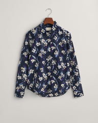 Regular Fit Floral Print Cotton Silk Shirt