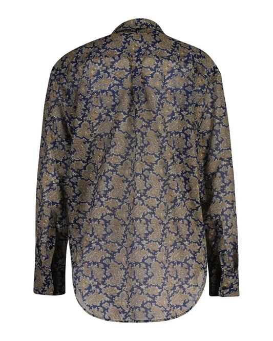 Relaxed Fit Paisley Cotton Silk Shirt