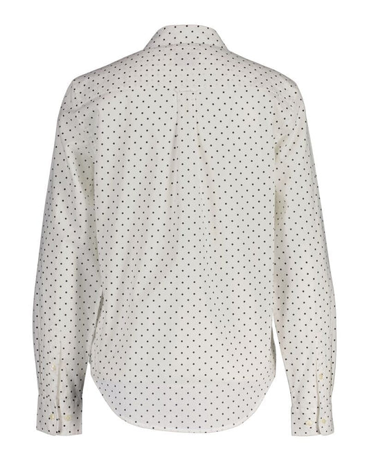 Regular Fit Dot Print Cotton Voile Shirt