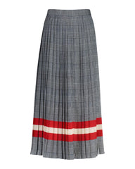 Check Print Pleated Skirt Evening Blue / 32