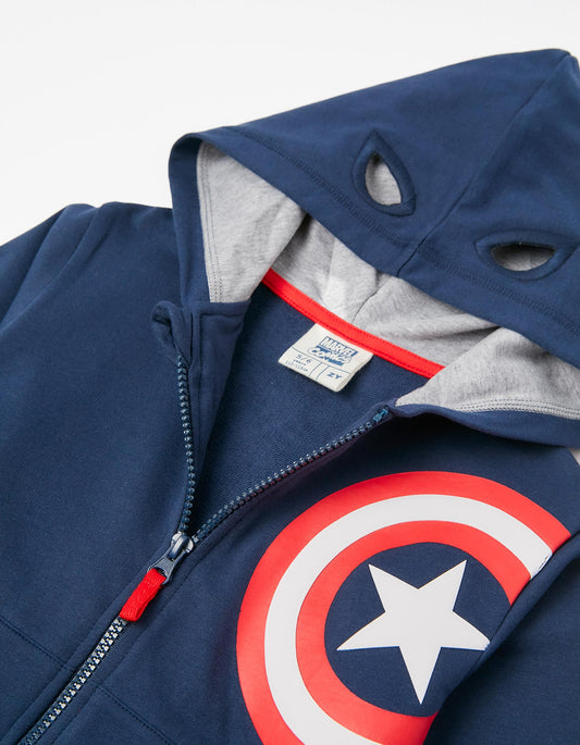Zippy Boys 'Captain America' Cotton Jacket With Hood