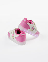 Zippy Light-Up Trainers For Girls 'Minnie', Pink/White