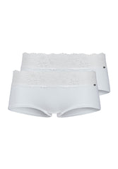 Skiny Every Day In Cottonlace Multipack Women Boyleg Shorts 2 Pack White