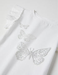 Zippy T-Shirt For Girls 'Butterfly', White