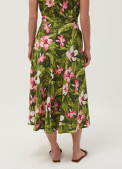 OVS Womens Tropical Print Button Up Shirt Midi Dress
