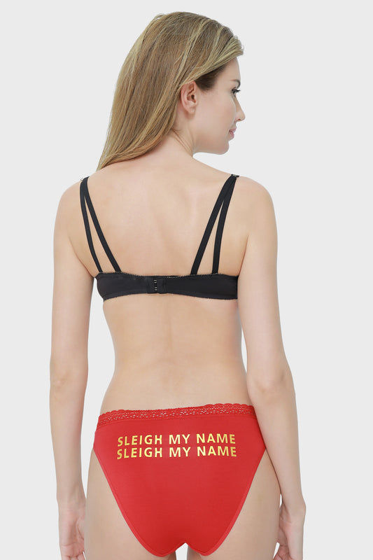 سروال بيكيني مزين بالدانتيل مزين بالدانتيل من LS Lingerie Sleigh My Name