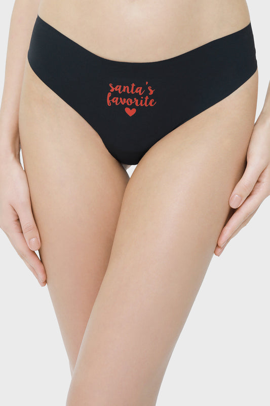 LS Lingerie Santa'S Favorite Slogan Thong