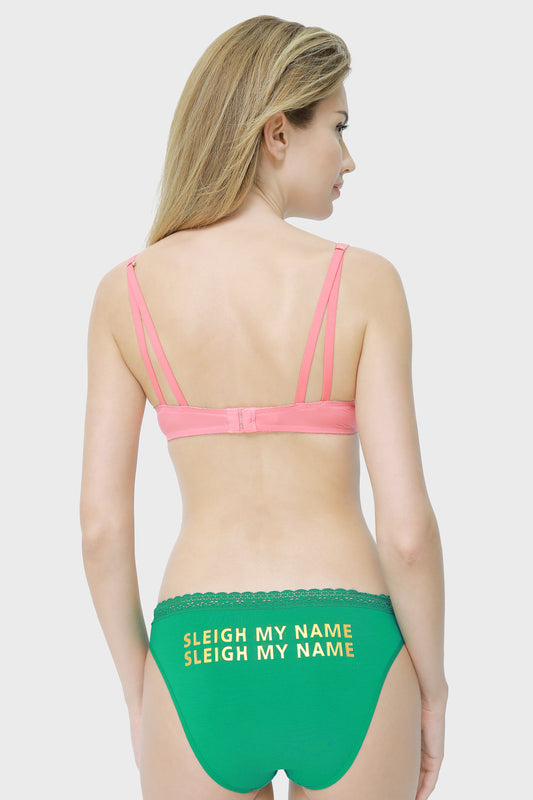 سروال بيكيني مزين بالدانتيل مزين بالدانتيل من LS Lingerie Sleigh My Name