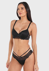 LS Lingerie Lace Band & Strap Detail Thong