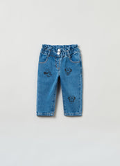 بنطال جينز فضفاض من أو في إس مزين بطبعة ميني ماوس من ديزني بيبي
