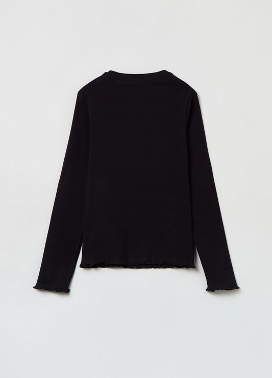 OVS Long-Sleeved T-Shirt With Scalloped Trims