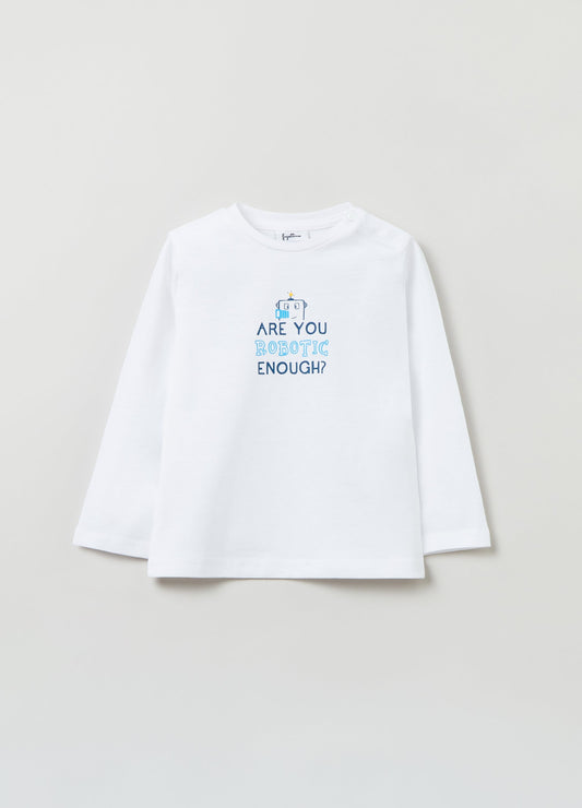 OVS Baby Boy Robotic Slogan Print Long Sleeve T-Shirt