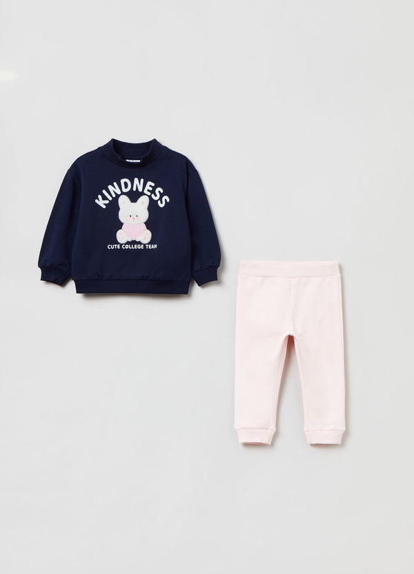 OVS Jogging Set With Top With Girl Rabbit Print