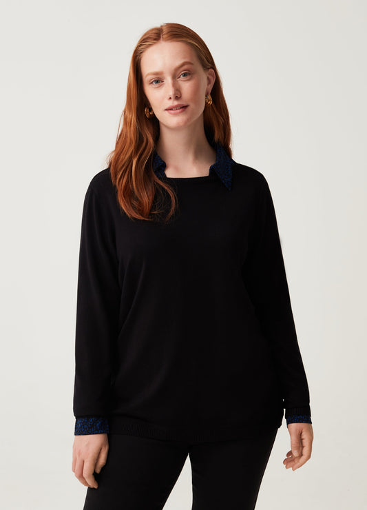 OVS Womens Mya Curvy Pullover With Round Neck