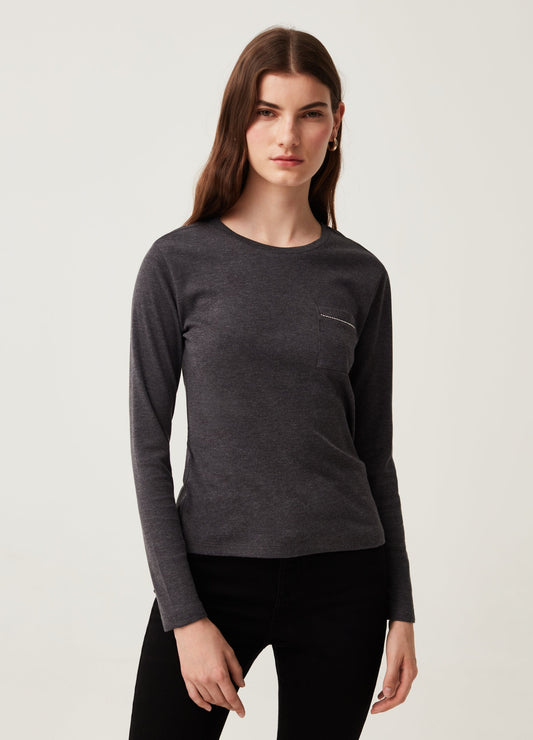 OVS Womens Long-Sleeved T-Shirt With Pocket