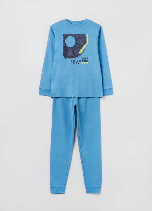 OVS Full-Length Cotton Pyjamas With Vinyl Record Print