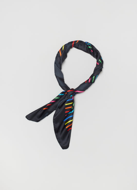 Piombo Foulard With Multicoloured Stripes