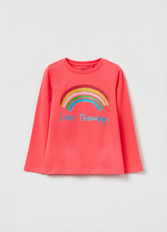OVS Girls Rainbow Therapy Print Long Sleeve T-Shirt