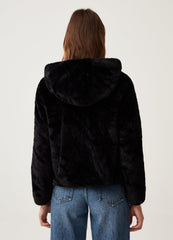 OVS Womens Faux Fur Full-Zip Hoodie