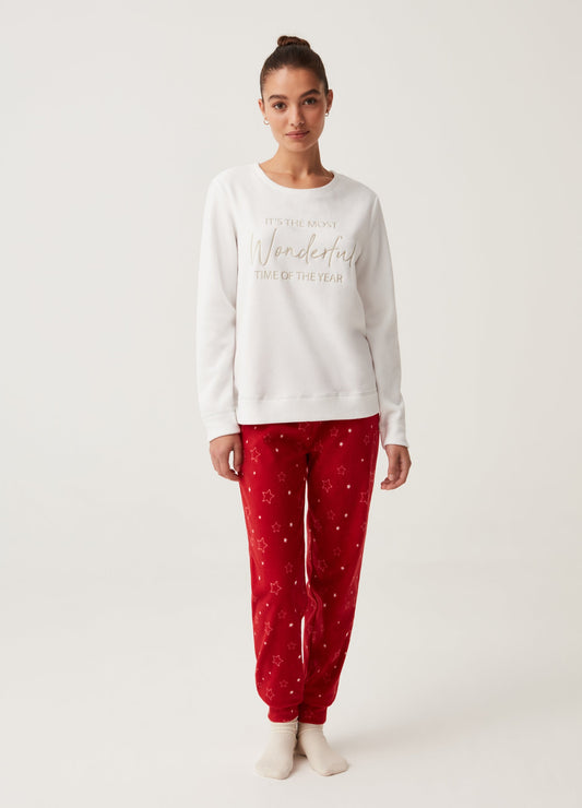 OVS Womens Embroidered Fleece Pyjamas