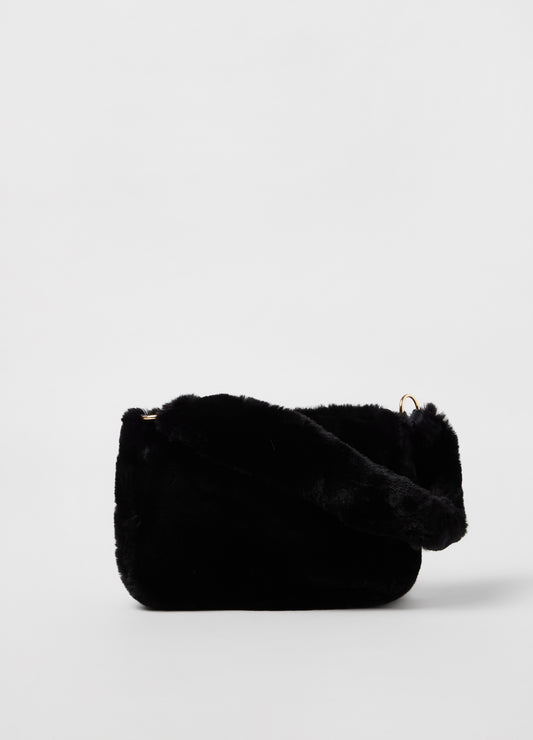 OVS Womens Faux Fur Baguette Handbag