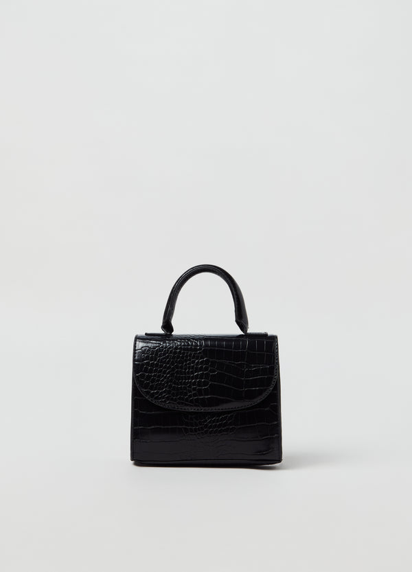 OVS Womens Faux Croc Leather Handbag