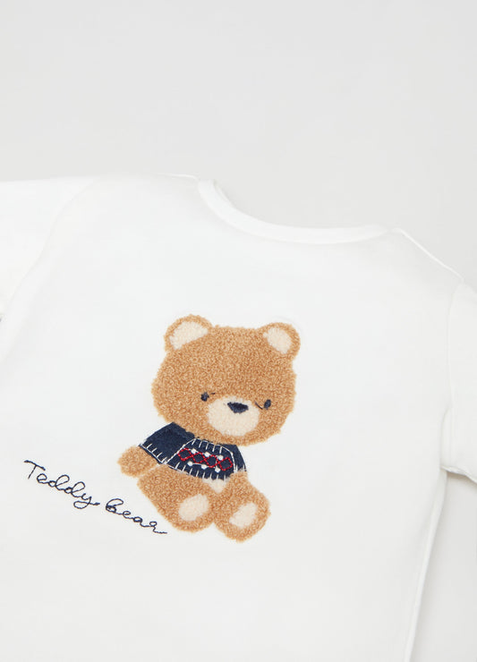 OVS Newborn Boy Sherpa Teddy Bear Long Sleeve T-Shirt
