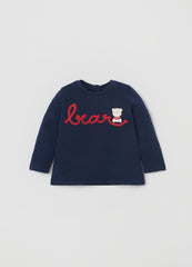 OVS Newborn Girl Bear Embroidered Long Sleeve T-Shirt